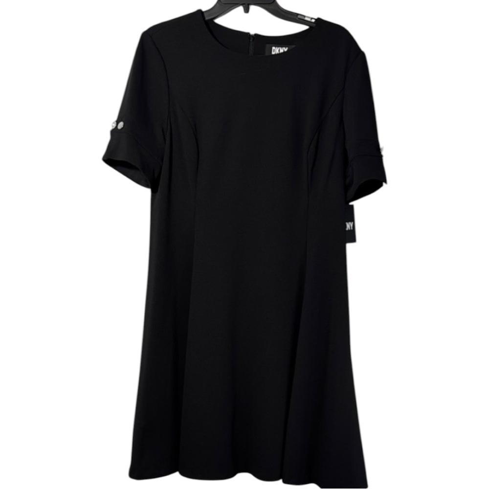 NWT DKNY Black Professional Dress with Button Accents